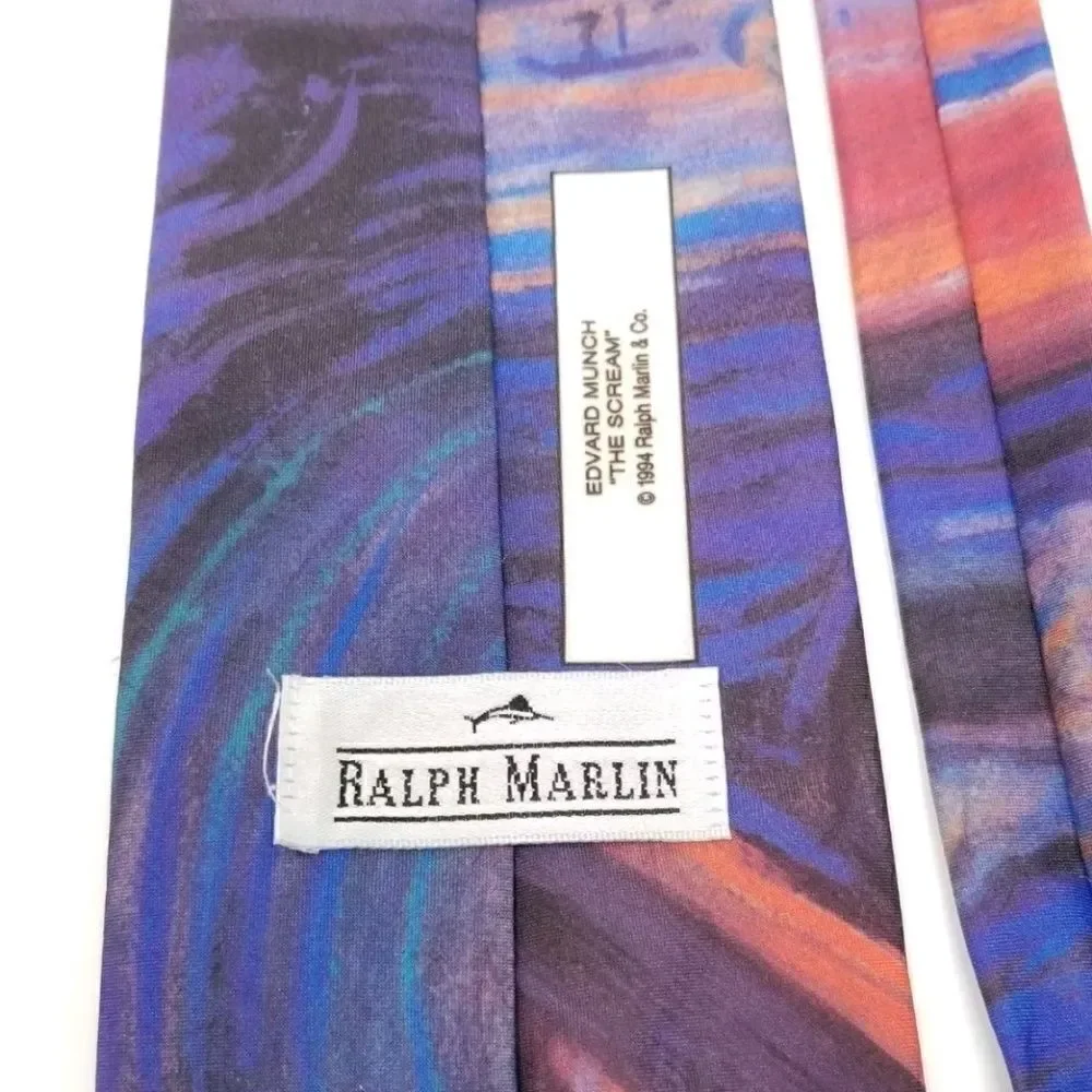 Ralph Marlin Purple Edward Munch The Scream Tie